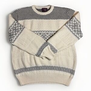 Cambridge Classics Nordic Fair Isle Sweater Mens M Made in Italy Wool Blend
